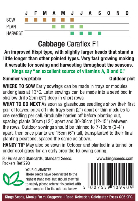 Kings Seeds Cabbage Caraflex F1 Seeds