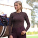 Aubrion Equestrian Ribbed Long Sleeve Top Espresso