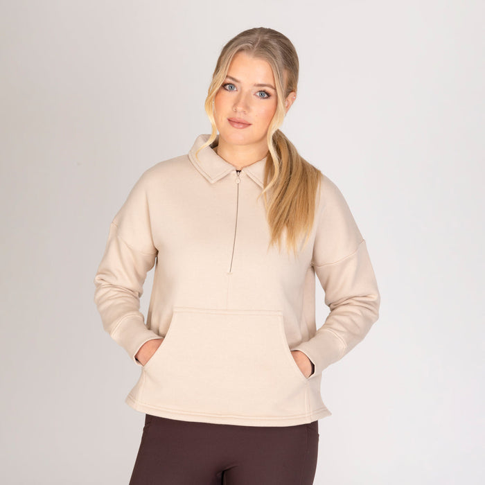 Aubrion Equestrian Quarter Zip Sweater Oat