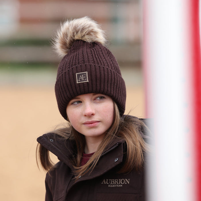 Aubrion Equestrian Knit Hat Espresso