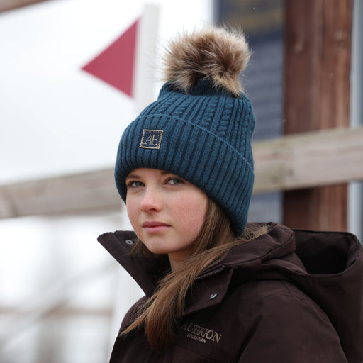 Aubrion Equestrian Knit Hat Estate Blue