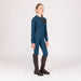 Aubrion Equestrian Ribbed Young Rider Long Sleeved Top Estate Blue