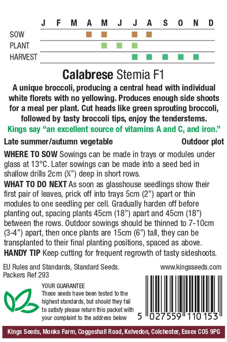 Kings Seeds Calabrese Stemia F1 Seeds