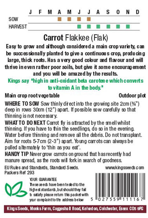Kings Seeds Carrot Flakee (FLAK) Seeds