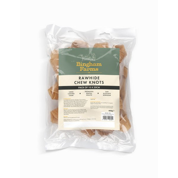 Rawhide Dog Chew Knots 20cm 10pk