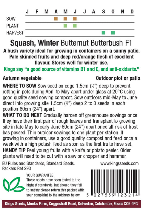 Kings Seeds Squash Winter Butternut Seeds
