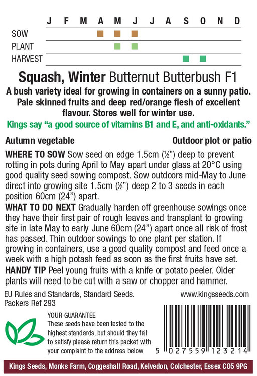 Kings Seeds Squash Winter Butternut Seeds