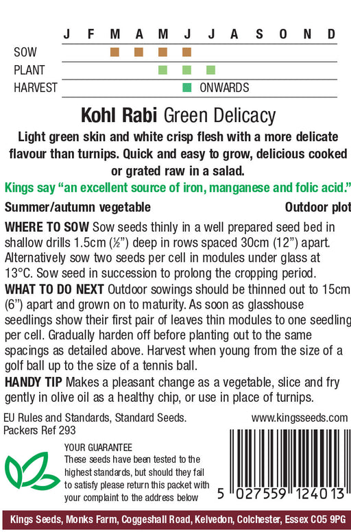 Kings Seeds Kohl Rabi Green Delicacy Seeds