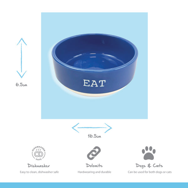 Azure Blue Eat Pet Bowl 16.5cm