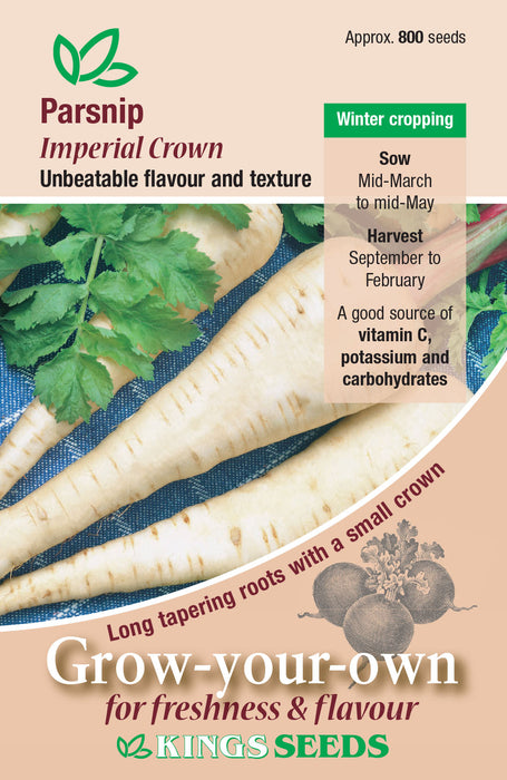Kings Seeds Parsnip Imperial Crown Seeds