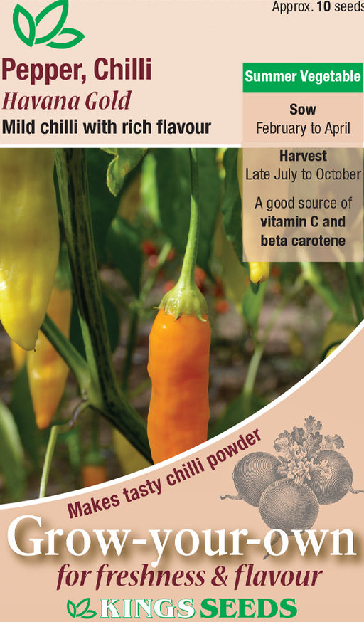 Kings Seeds Chilli Pepper Havana Gold