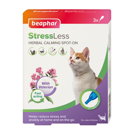 Beaphar StressLess Herbal Calming Spot-On for Cats, 3 pipettes