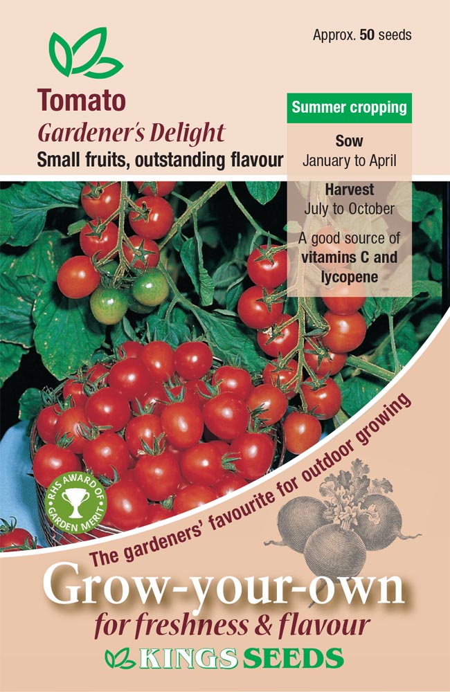 Kings Seeds Tomato Gardeners Delight RHS Seeds — Welland Valley Feeds Ltd