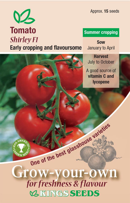 Kings Seeds Tomato Shirley F1 RHS AGM Seeds