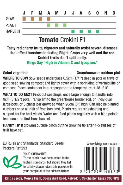 Kings Seeds Tomato Crokini F1 Seeds
