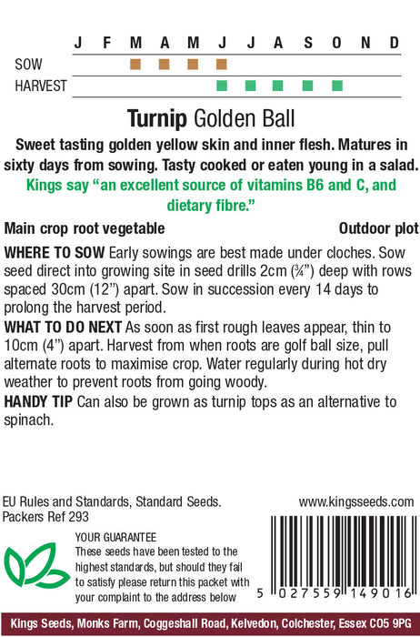 Kings Seeds Turnip Golden Ball Seeds