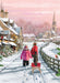 Country Cards Children Pulling Christmas Sledge Card
