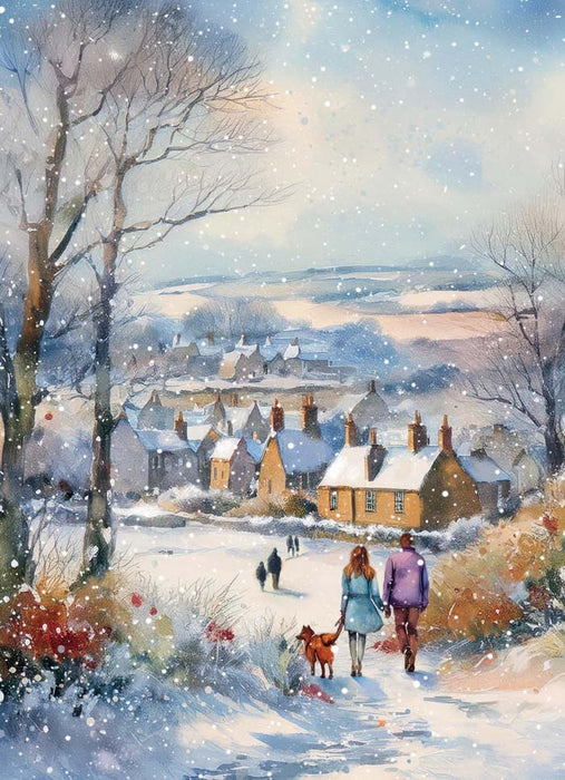 Country Cards Couple And Dog Christmas Card