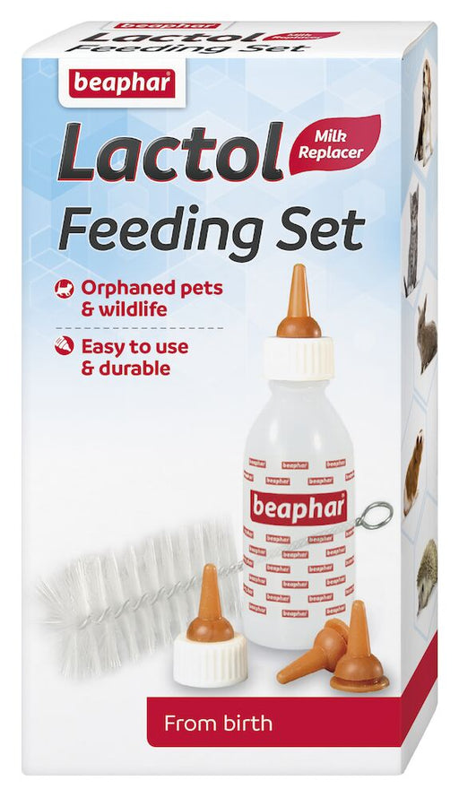 Beaphar Lactol Milk Replacer Feeding Accessories - Bottle, Teats & Brush for Kittens & Puppies
