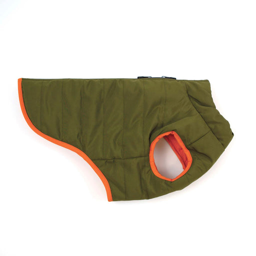 Puffer Dog Coat Khaki & Orange
