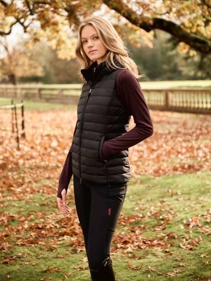 LeMieux Rose Hooded Puffer Gilet Black
