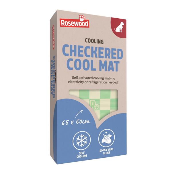 Green Check Dog Cool Mat 65x50cm
