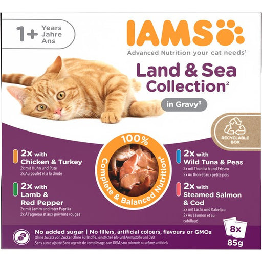 Iams Delights Adult Land & Sea Collection in Jelly 8x85g