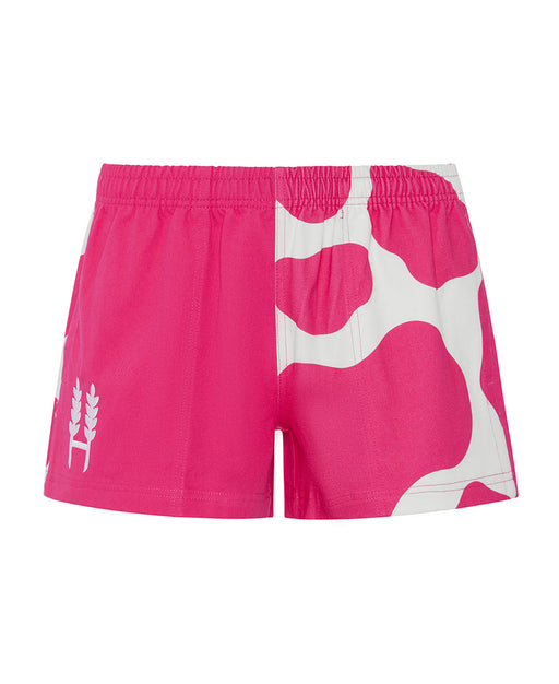 Hexby Shorts Pink & Holstein Harlequin Zips