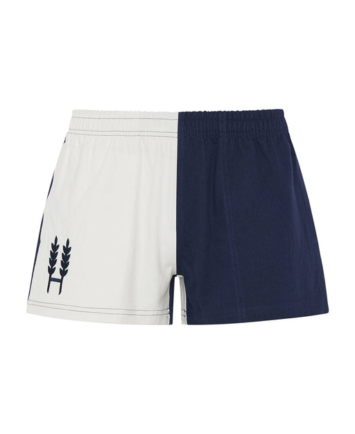 Hexby Shorts White & Navy Harlequin Zips