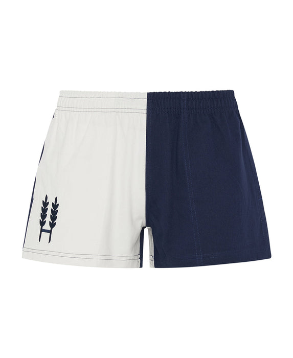 Hexby Shorts White & Navy Harlequin Zips