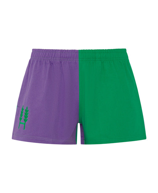 Hexby Shorts Purple & Green Harlequin Zips