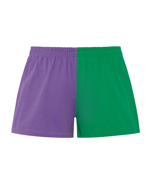 Hexby Shorts Purple & Green Harlequin Zips