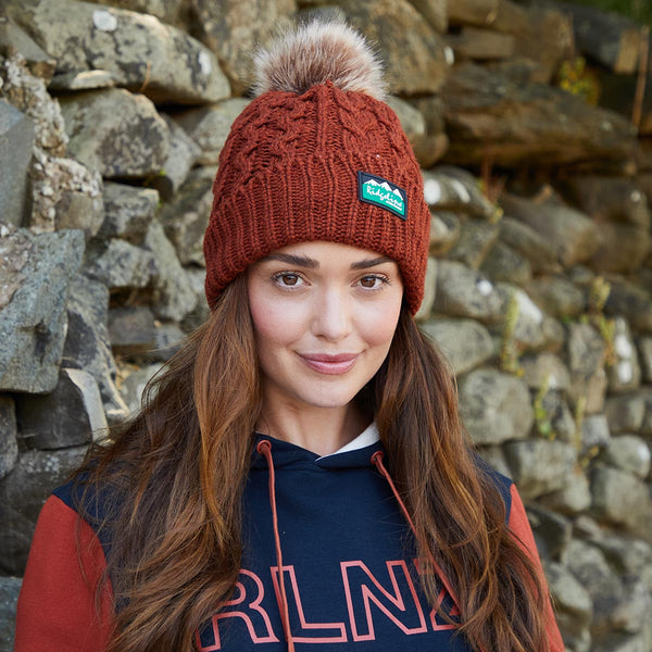 Ridgeline Nordic Fleck Bobble Hat Russet
