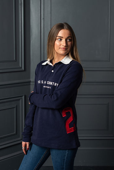 P.O.S.H Country  Rudding Rugby Shirt Navy
