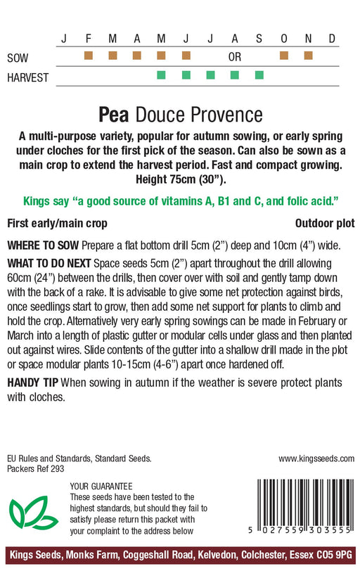 Kings Seeds Pea Douce Provence