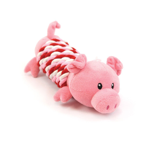 Happy Pet Christmas Pig In Rope Blanket Toy
