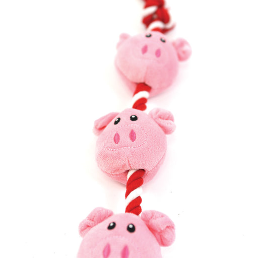 Happy Pet Christmas String Of Piglets Rope Toy