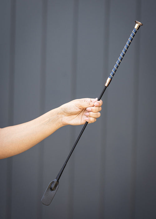 WoofWear Twisted Riding Whip Navy & Rose Gold