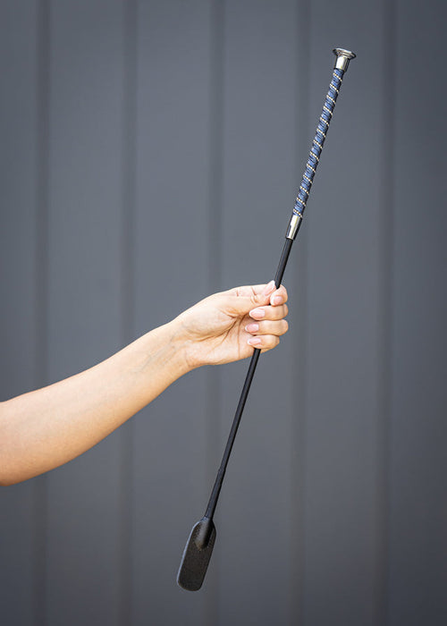 WoofWear Twisted Riding Whip Navy & Silver