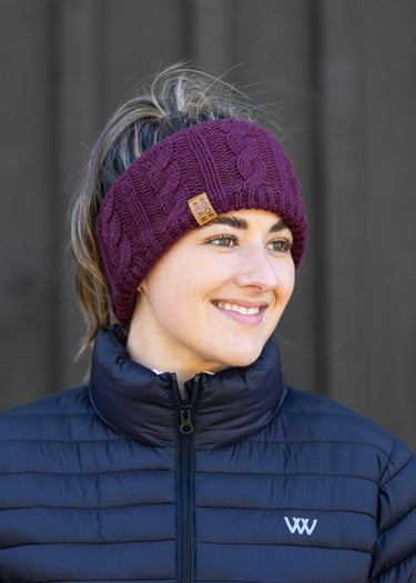 WoofWear Cable Headband Plum
