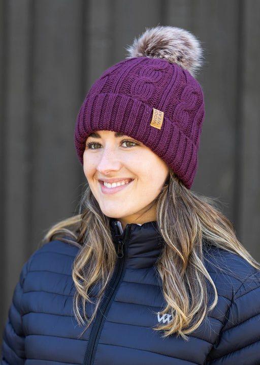 WoofWear Cable Beanie Plum
