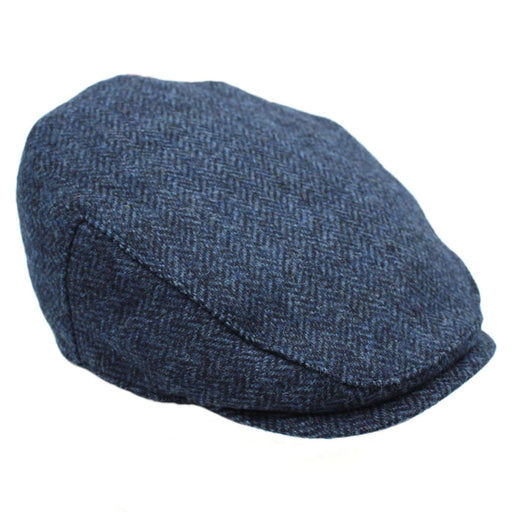 Chapman Tweed Flat Cap Navy Herringbone