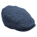 Chapman Tweed Flat Cap Navy Herringbone