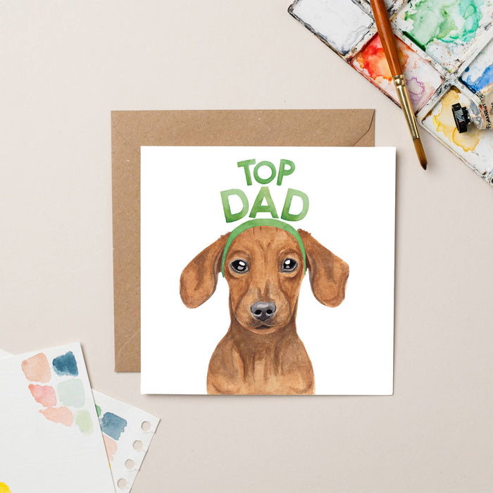 Top Dad Dachshund card