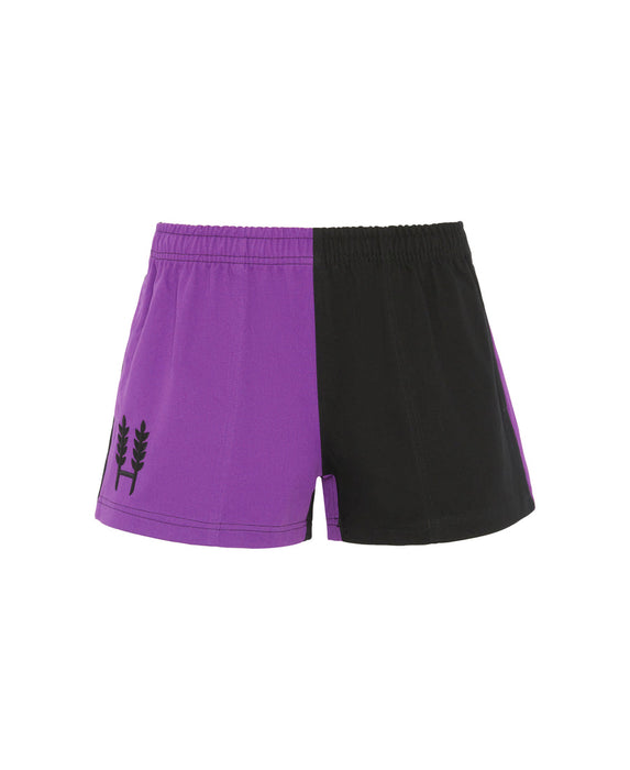 Hexby Shorts Black & Purple Harlequin Zips