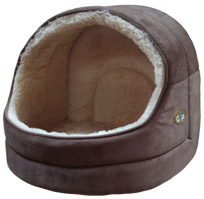 Gorpets Nordic Hooded Cat Bed Brown