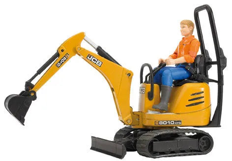 JCB Micro Excavator 8010 CTS+construction worker