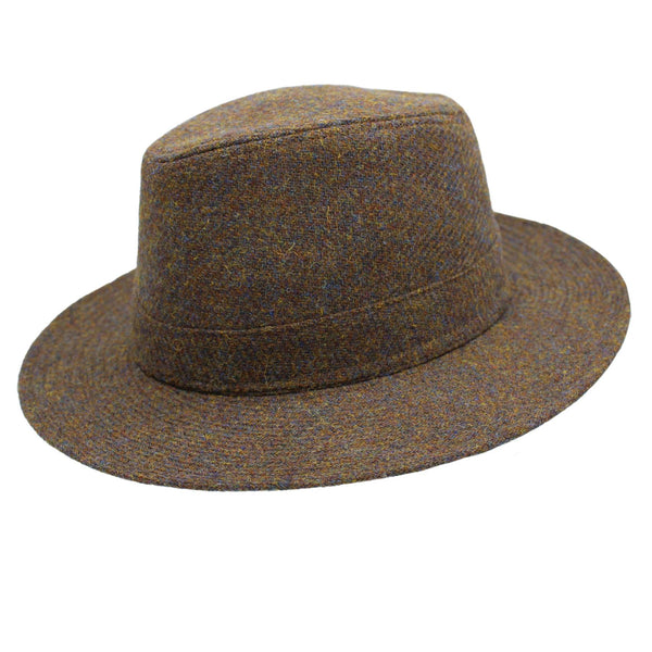 Denholm Harris Tweed Fedora Brown
