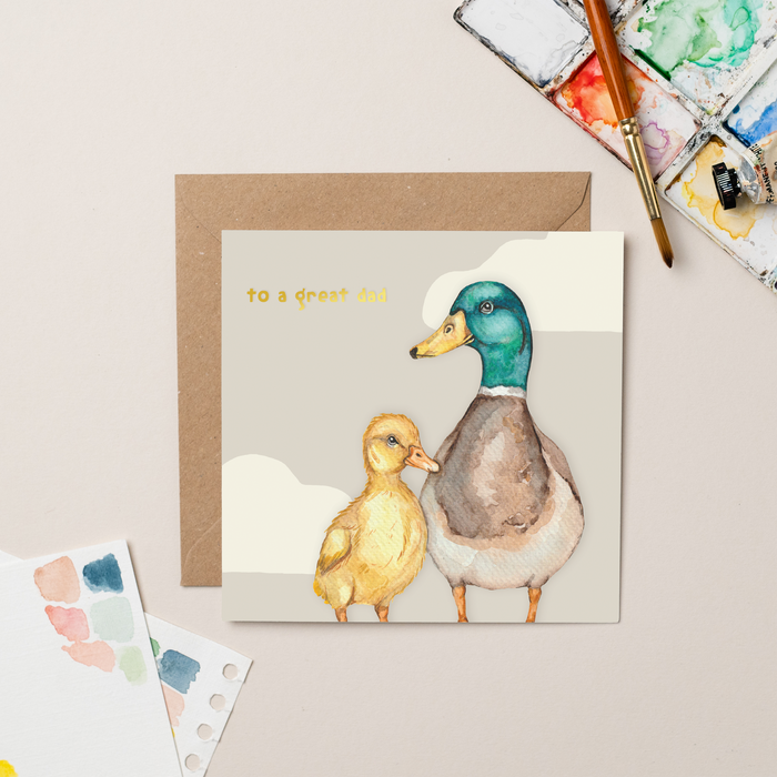 Duck Father's Day Gold Foil card