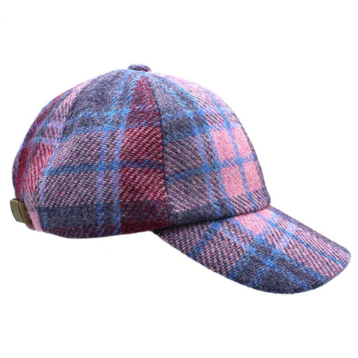 Rannoch Harris Tweed Baseball Cap Pink & Blue
